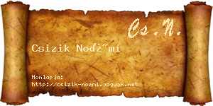 Csizik Noémi névjegykártya
